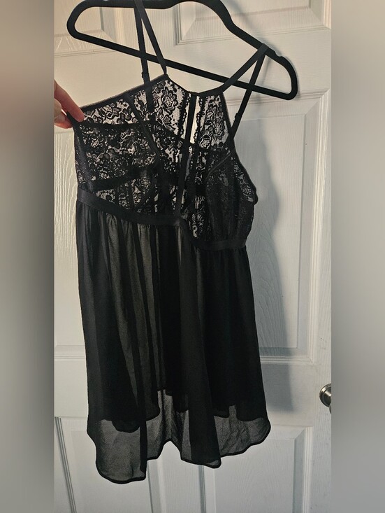 Torrid Curve Other - Torrid Curve Black Floral Lace Babydoll Halter Flowy Mesh Top Whimsigoth 2X Plus